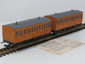 UNIEKE houten NS wagons der 3e klasse, set van 2 (Zelfbouw), Ophalen of Verzenden, Gebruikt, Wagon, Analoog