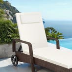 Wicker ligbed met wielen - bruin mix, Verzenden, Nieuw