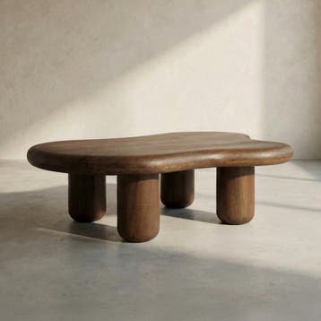 *WOONWINKEL* Walnoot Salontafel Organische Vorm, Huis en Inrichting, Tafels | Salontafels, Verzenden, Nieuw