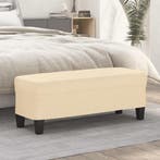 vidaXL Bankje 100x35x41 cm stof crèmekleurig, Huis en Inrichting, Banken | Bankstellen, Verzenden, Nieuw, Stof, Minder dan 150 cm