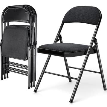 Klapstoelen - Vouwstoelen - Set van 4 - Eettafelstoelen - Zw, Caravans en Kamperen, Kampeermeubelen, Verzenden, Zo goed als nieuw