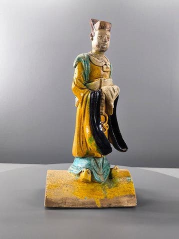 China - Ming-dynastie Gips Sancai-noktegel die een