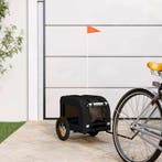 vidaXL Hondenfietstrailer oxford stof en ijzer zwart, Dieren en Toebehoren, Verzenden, Nieuw