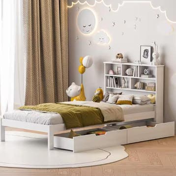 Eenpersoonsbed 90 × 200 cm met Opberglades – Modern Bedframe, Verzenden, Nieuw