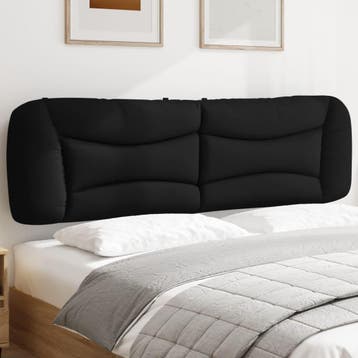vidaXL Hoofdbordkussen Hvar 180 cm stof zwart, Verzenden, Nieuw, Zwart, Stof