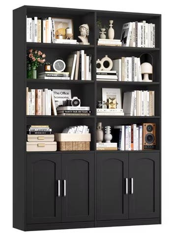 Boekenkast 12 Vakken met 4 Deuren – Staand Opbergrek 185 cm, Huis en Inrichting, Kasten | Boekenkasten, Verzenden, Nieuw