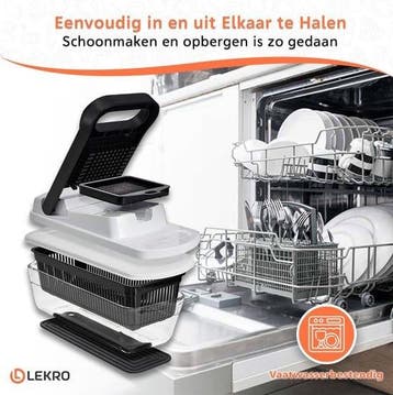 Lekro Groentesnijder met Glazen Ovenschaal - Mandoline, Ophalen of Verzenden, Nieuw
