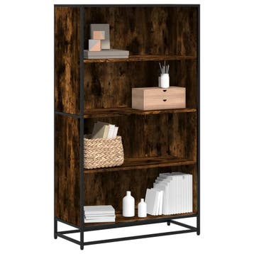vidaXL Boekenkast 80,5x35x139 cm bewerkt hout gerookt, Huis en Inrichting, Kasten | Boekenkasten, Verzenden, Nieuw, Overige houtsoorten