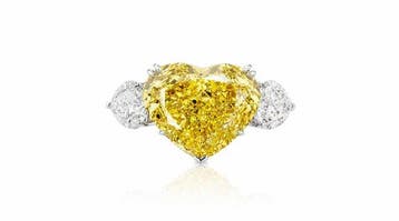 Ring - 14 karaat Witgoud, Geel goud - 11.59ct. tw. Geel, Nieuw