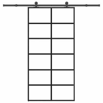 vidaXL Schuifdeur met beslagset 102x205 cm aluminium en, Verzenden, Nieuw