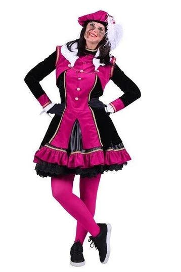 Dames Pietenpak Graciosa Roze-Zwart - XL, Diversen, Sinterklaas, Verzenden, Nieuw