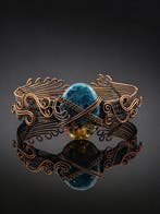 Boheemse apatiet-edelsteen klemarmband - uniek ontwerp -