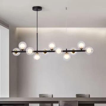 Moderne LED Hanglamp – Glas en Metaal Kroonluchter Eetkamer, Huis en Inrichting, Lampen | Hanglampen, Verzenden, Nieuw