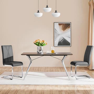 2dekans | Yaheetech Eetkamerstoelen Set van 2 - Donkergrijs, Huis en Inrichting, Ophalen of Verzenden, Zo goed als nieuw