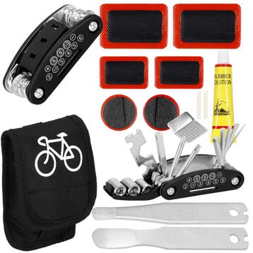 Fietsbanden Reparatieset - Multitool - Etui - Metaal, Ophalen of Verzenden