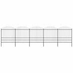 vidaXL Tuinhek met speerpunt staal 892,5x200 cm zwart, Verzenden, Nieuw, IJzer, 2 meter of meer