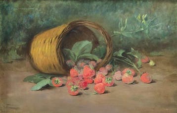 Europese school (XX) - NO RESERVE - La cesta de fresas, Antiek en Kunst, Kunst | Schilderijen | Klassiek