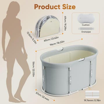 Portable Foldable Collapsible Deep Soaking Tub Adult Kids Sp, Verzenden, Nieuw