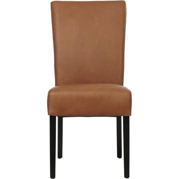 Set van 4 Leren eetkamerstoelen Just - Rancho Cognac, Huis en Inrichting, Ophalen of Verzenden, Nieuw, Leer