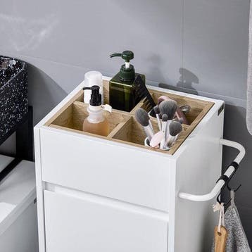 2dekans | SoBuy BZR159-W Waskast - Witte Badkamermeubel met, Huis en Inrichting, Ophalen of Verzenden, Zo goed als nieuw