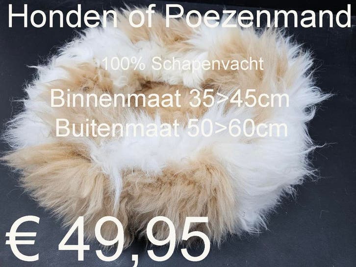 Hondenmand Poezenmand van 100% schapenvacht € 49,95 NIEUW, Dieren en Toebehoren, Kattenmanden, Nieuw, Ophalen of Verzenden