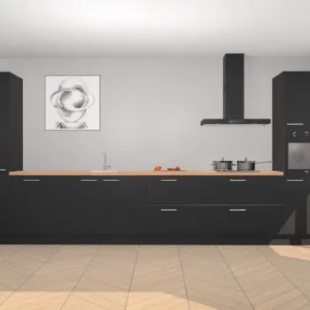 Zwarte keuken Barentsburg 92553, Huis en Inrichting, Keuken | Complete keukens, Verzenden, Nieuw