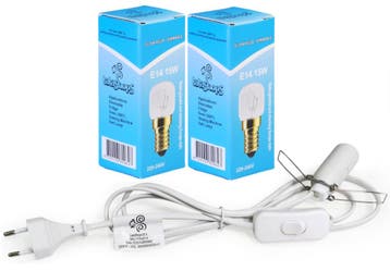 E14 Fitting, Kabel 1.8mtr, 2x gloeilamp (o.a. voor Zoutla..., Ophalen of Verzenden, Nieuw