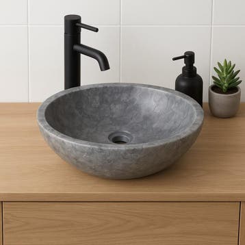 Wasbak | Wastafel | Marmer | 40x30x12 | Natuursteen | Grijs, Verzenden, Nieuw