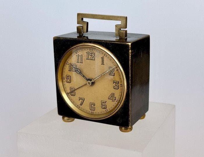 Reiswekker - Art Deco Messing - 1920-1930, Antiek en Kunst, Antiek | Klokken
