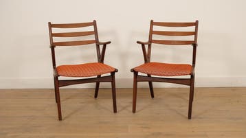 Set van 2 Deense teakhouten fauteuils | 1960s, Ophalen of Verzenden, Nieuw