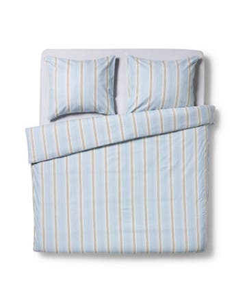 HEMA Dekbedovertrek 200x200/220cm flanel strepen blauw, Verzenden, Nieuw, Blauw