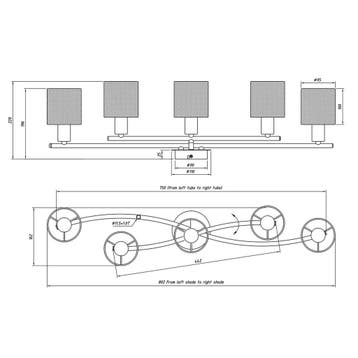 LED Plafondlamp - Trion Gorino - E14 Fitting - 5-lichts -, Ophalen of Verzenden, Nieuw, Metaal, Overige fittingen