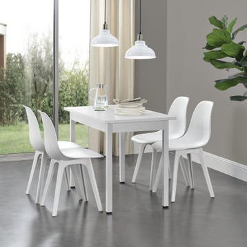 Eetkamerset eethoek Lendava 5-delig tafel met 4 stoelen wit, Huis en Inrichting, Verzenden, Nieuw
