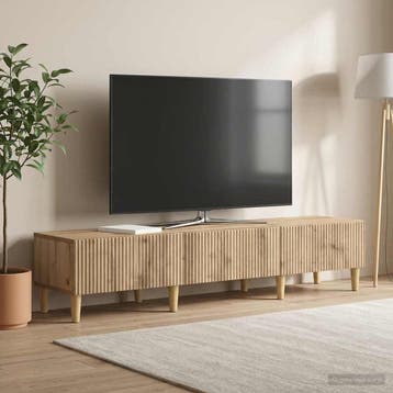 vidaXL TV-kast 147 x 34,5 x 30 cm Artisanaal eiken Bewerkt, Huis en Inrichting, Kasten | Televisiemeubels, Minder dan 50 cm, Verzenden