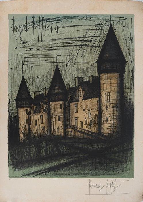 Bernard Buffet (1928-1999) - Château de Culan, Antiek en Kunst, Antiek | Overige Antiek