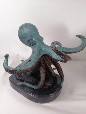 sculptuur, Octopus - 35 cm - Koud geverfd brons
