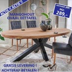 Ovaal eettafel mangohout € 289,-, Huis en Inrichting, Mangohout , Verzenden, Vijf personen of meer, 200 cm of meer