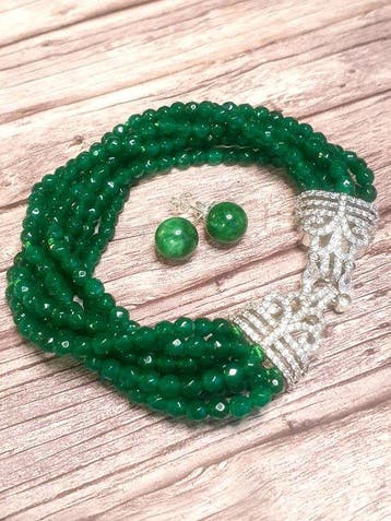 Zilver, 925, 9mm natuurlijke smaragdgroene jade en 925