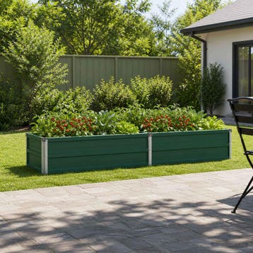 vidaXL Verhoogd Tuinbed Groen 160 x 40 x 24 cm koudgewalst, Minder dan 30 cm, Verzenden, Minder dan 60 cm, Nieuw