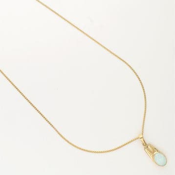 Ketting met hanger - 14 karaat Geel goud - 1.22ct. tw. Opaal