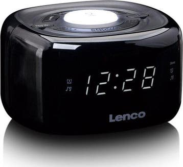 Wekkerradio - Digitale wekker - Alarmklok - Zwart - Lenco -, Verzenden, Zo goed als nieuw