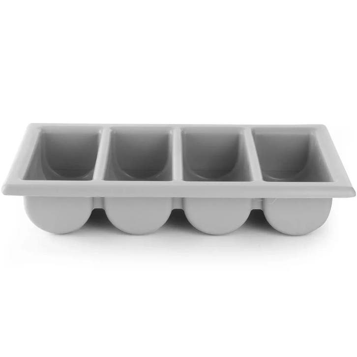 Bestekbak | Kunststof | Lichtgrijs | 4-vaks | 1/1 GN |, Zakelijke goederen, Horeca | Keukenapparatuur, Nieuw in verpakking, Verzenden