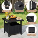 LIVSK Pool-bijzettafel met Parasolgat - Robuuste Zink-IJzerl, Verzenden, Nieuw