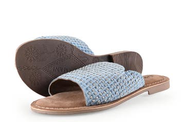Lazamani Slippers in maat 37 Blauw, Slippers, Lazamani, Zo goed als nieuw, Verzenden