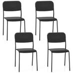 LIVSK Set van 4 Moderne Bijzetstoelen - Stevige Kunststof en, Tuin en Terras, Verzenden, Nieuw