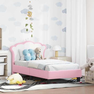 vidaXL Peuterbedframe met hoofdbord Roze 70 x 140 cm PU, Verzenden, Nieuw