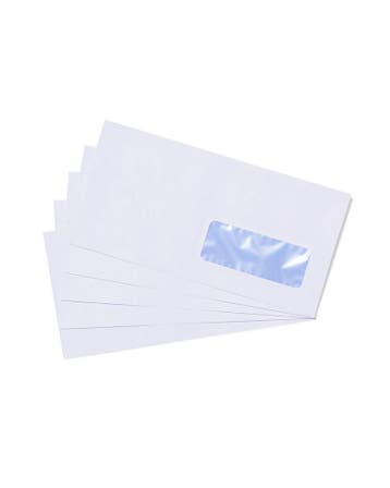 HEMA Envelop DL venster rechts wit - 50 stuks, Diversen, Verzenden, Nieuw