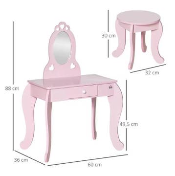 Houten Kinderkaptafel met Spiegel en Kruk, Verzenden, Nieuw