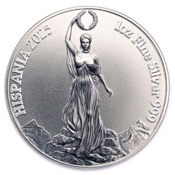 Hispanië. 5 Pesos 2025 1 oz Hispania 999 Fine Silver Coin BU