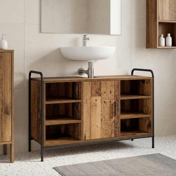 vidaXL Badkamerkast Oud hout 95 x 34 x 61 cm Bewerkt hout, Verzenden, Nieuw